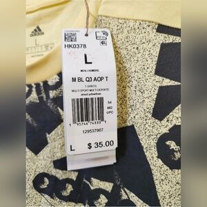 Adidas Yellow and Black Graphic Tee